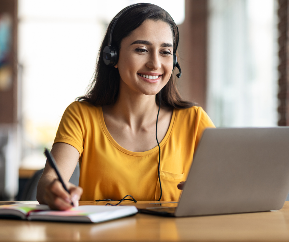 Girl working at computer